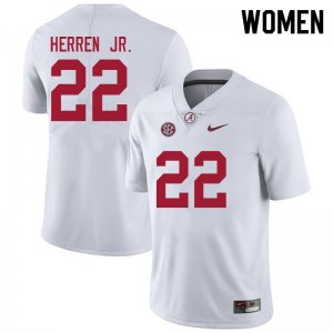 NCAA Women's Alabama Crimson Tide #22 Chris Herren Jr. Stitched College 2021 Nike Authentic White Football Jersey SO17X28HR